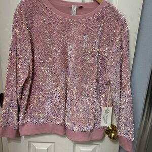 Cato Pink Sequin Top